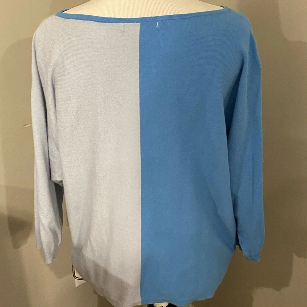 Two-Tone Blue and Light Blue Sweater